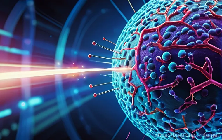 항암제 개발 전략 - Immunotherapy: Empowering the Body's Defenders**

"A dynamic and vibrant microscopic view of a human...