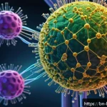 Home 23 바이오센서 원리 - A detailed scientific illustration of a biosensor mechanism showing a bio-receptor molecule such as ...